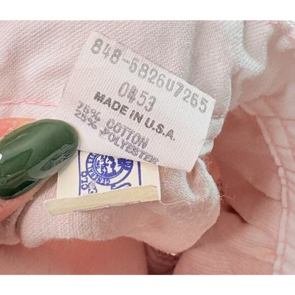 Osh Kosh B’gosh Vintage Footed Floral Overalls Corduroy Pink Baby Size 6/9 Month - Picture 10 of 11